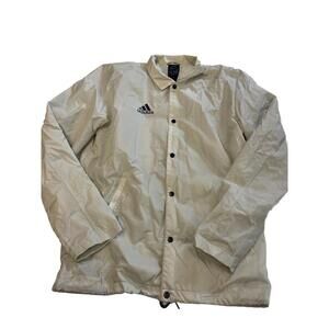 Mens ADIDAS Gray Nylon Snap Tango Stadium Windbreaker Jacket Sz S